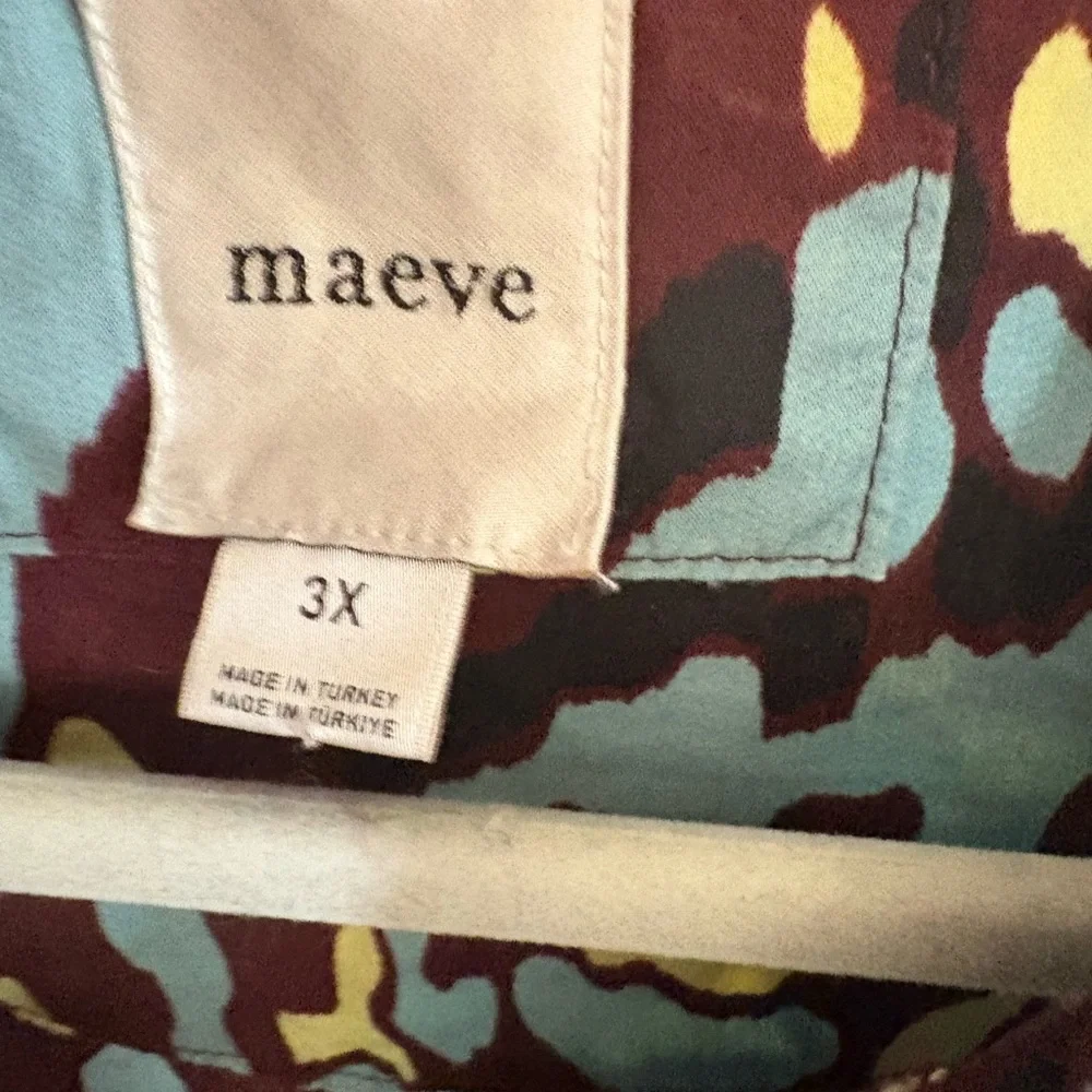 Maeve Brown and Blue Abstract Midi Dress - Picture 3 of 5